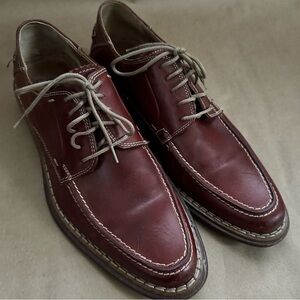 Pegabo Made In Italy Brown Leather Moc-Toe Derby Dress Shoes. Size 41